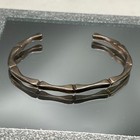 Vintage Mexico Sterling Silver Bamboo Cuff Bracelet Modern 925 Taxco Signed 16g