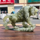 Natural Prehnite Tiger Statue Hand Carved Gemstone Figurine  480 G