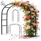 Metal Garden Arch Trellis With Gardening Gloves  Outdoor Arbor Plant Support