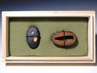 High Quality Abalone Shells Shakudo        Fuchi Kashira Edo Original Tsuba Antique