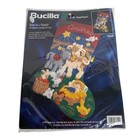 1997 Bucilla Christmas Stocking Kit 18  Away In A Manger Felt Applique New