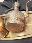Antique Ottoman-style Engraved Copper Ewer  Basin   Tray Set     Ornate Calligraph