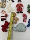 Vintage Felt Ornaments Lot 13 Santa Nutcracker Tree Stocking      