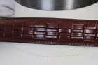 Mens Belt Brown Woven Leather Brass Buckle Waist 36