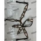 Golden Highlight Leather Crystal Studded Horse Headstall Breast Collar Tack Set