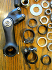 Huge Lot Of Vintage Bike Stems  Bearings   Parts  Shimano  Schwinn  Hartford Etc