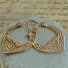 14k 583 Solid Gold Earrings - Vintage East European Ussr Soviet Era  -  1736