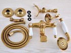 Gold Color Brass Bathroom Clawfoot Bath Tub Faucet W  Handheld Shower Ana902