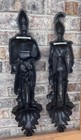 Vtg Pair 1965 Burwood Products Medieval Soldiers Knight Wall Hanging  4325 4326