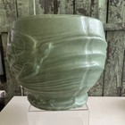 Beautiful Vtg Mccoy Green Swallows Planter Jardiniere 7   