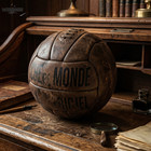 1938 Coupe Du Monde Vintage Cowhide Distressed Leather Football  Old School Ball