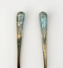 Early American Coin Silver Lot  2  6   teaspoons James Watts  Philadelphia
