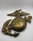 Vintage Heavy Cast Brass United States Marine Corps Usmc Emblem Door Knocker