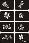 6 Sheets Henna Lotus Tattoo Templates Temporary Tattoo Stencils Kit  32pcs Large