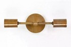 Mid Century Brass Wall Sconce Modern 2 Light Fixture Vintage Style Wall Lamp