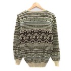 Michael Ross Nordic Knit Sweater Long Sleeve M Beige Multicolor 100  Wool
