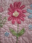 Pottery Barn Kids Daisy Crib Quilt Pink  Yellow White 49x33 