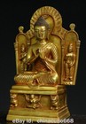 12  Old Chinese Copper Gold Carving Shakyamuni Amitabha Buddha Statue