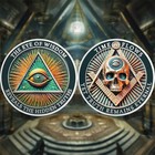 5xall-seeing Eye Masonic Coins   3d Skull-master Mason Freemason Collectible Gift