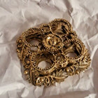 Vintage 4 Lipsticks Holder Gold Filigree Metal Leaf Floral Design