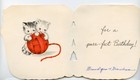 Vintage Hallmark Birthday Greeting Card Kittens Bushel Of Wishes Purr-fect 1943