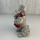 Vintage Japan Mcm 50s Anthropomorphic Gray Spaghetti Poodle Red Purse   Bow 5 5 