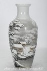 8 2  Chinese Yongzheng Marked Ink Color Porcelain House Snow Bottle Vase Pair