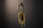 African Mask Baule Tribe Elongated Face Braided Crest Tribal Wall Decor-g4841