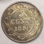 1890 Newfoundland 5 Cent Silver Extremely Fine Xf Coin  Cleaning  16620