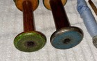 Lot Of 18 Vintage Wooden Thread Spools Bobbins Textile Industrial Mill