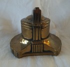 Vintage Art Deco Brass Inkwell Cobalt Blue Glass Bottle Insert 