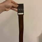 Vtg 1970s Levi   s Leather Latigo Cowhide Belt Size 30 Brown Two Horse Buckle Usa