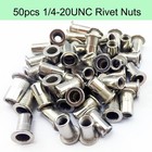Rivet Nut  50 Pieces 1 4-20unc Stainless Steel Flat Head Rivnut Threaded Insert