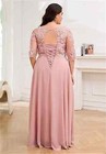 Plus Size Mother Of The Bride Dresses 3 4 Sleeves Chiffon Lace Applique A Line