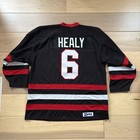 Vintage Lowell Lock Monsters Hockey Jersey  6 Kobe Ahl Black Minor League Rare