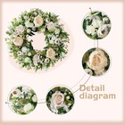 Artificial Floral Wreath For Front Door  22  White Peony Rose Wreath For Indo   