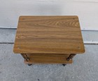 Vintage Mcm Rustic Country Rolling Bar Serving Utility Cart 2-tier Table T92