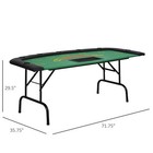 72  Blackjack Poker Table Foldable Octagon Folding With Cup Holder For 7 Players