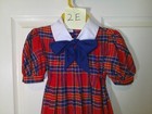 Vintage 1970s Girls Polly Flinders Smocked Red Plaid Dress Bow Short Sleeve Sz6