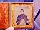Civil War Tintype Photograph Union Soldier Sargent  Uniform  Gloves  Etc  1 6 Sz