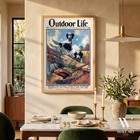 Hunting Dogs Vintage Poster   Outdoor Life Wall Art   Living Room Decor