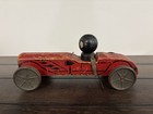 Extremely Rare Circa 1930   s Gong Bell Trix Wooden Pull Toy Car  Rubberneck