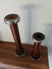 Lot Of 2 Antique Vintage Wooden Industrial Textile Bobbins Spools 9 5    6 5 