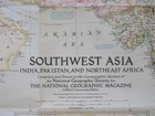 1952 Southwest Asia Map Saudi Arabia Pakistan India Turkey Israel Jordan Qatar