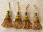 One Tassel - 4    Gold   Peach  Key Tassels W  Wood Sewing Trim Tiebacks