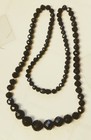 Antique Art Deco Jewelry Black Cherry Red Amber  Bakelite Faceted Bead Necklace