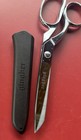 Fabric Scissors By Gingher- 8    Knife Edge Chrome Black Sheath Germany Vtg