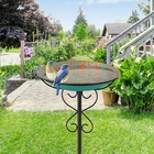 Metal Outdoor Bird Bath Standing Birdbath   Feeder With Stake Cast Iron Baths
