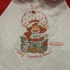 Vintage 1980   s White red Strawberry Shortcake Newborn Fleece Footed Sleeper Euc