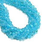 Aqua Mystic Mermaid Glass Matte Round Beads Size 6mm 8mm 10mm 15 5  Strand